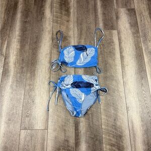 Aerie Blue Leaf Print Bikini Set‎